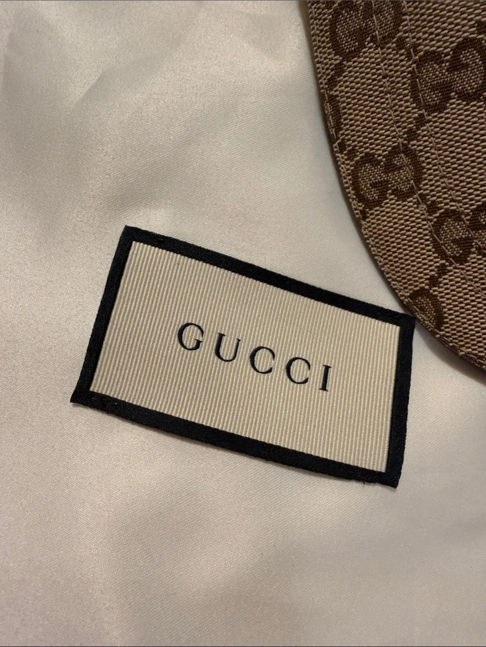 Gucci Brown GG Supreme Canvas Cap with Green-Red Web